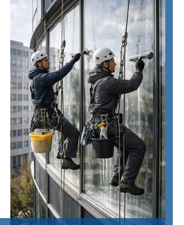 Мойка панорамных окон в Назарове от 360 р. заказать у ВЫСОТНИК-Нрв