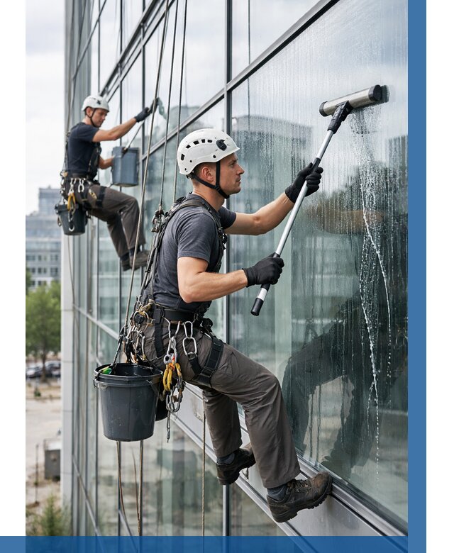 Мойка витражей альпинистами в Назарове от 719 р. под ключ|ВЫСОТНИК-Нрв