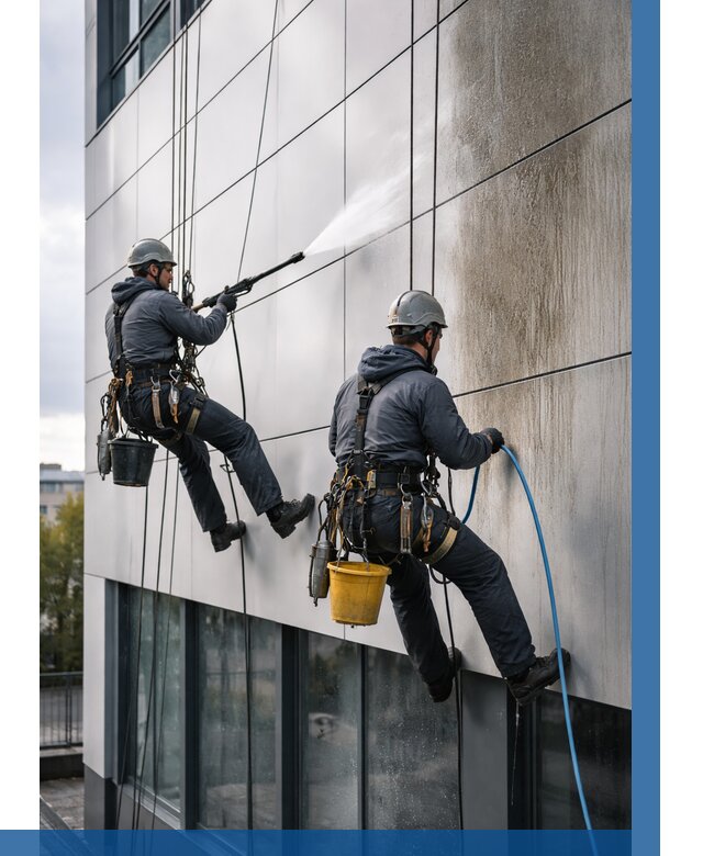 Мойка фасада из композита в Назарове по цене от 308 р. | ВЫСОТНИК-Нрв