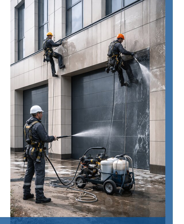 Послестроительная мойка фасада в Назарове от 308 р. | ВЫСОТНИК-Нрв