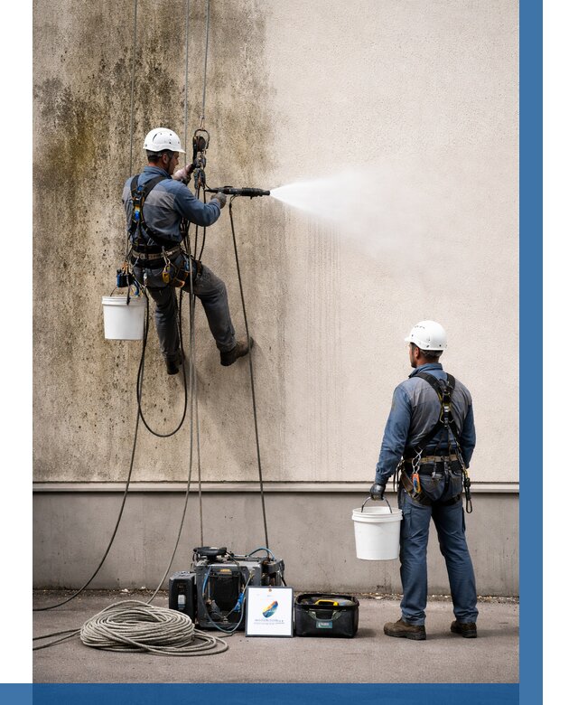 Очистка фасада от плесени в Назарове от 308 р. | ВЫСОТНИК-Нрв