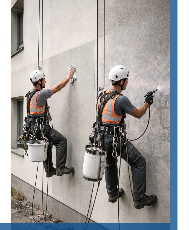 Антиграффити покрытие фасада в Назарове от 617 р. | ВЫСОТНИК-Нрв