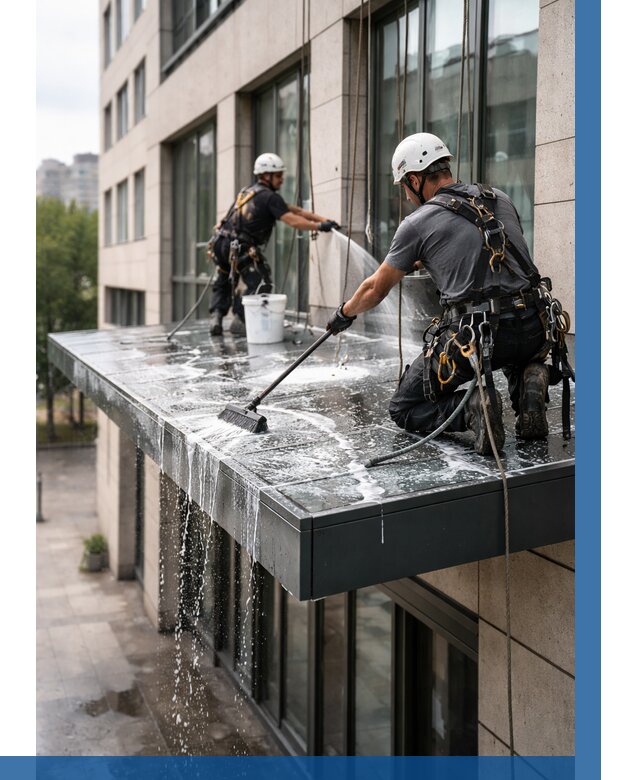 Мойка козырьков и навесов в Назарове от 3597 р. | ВЫСОТНИК-Нрв