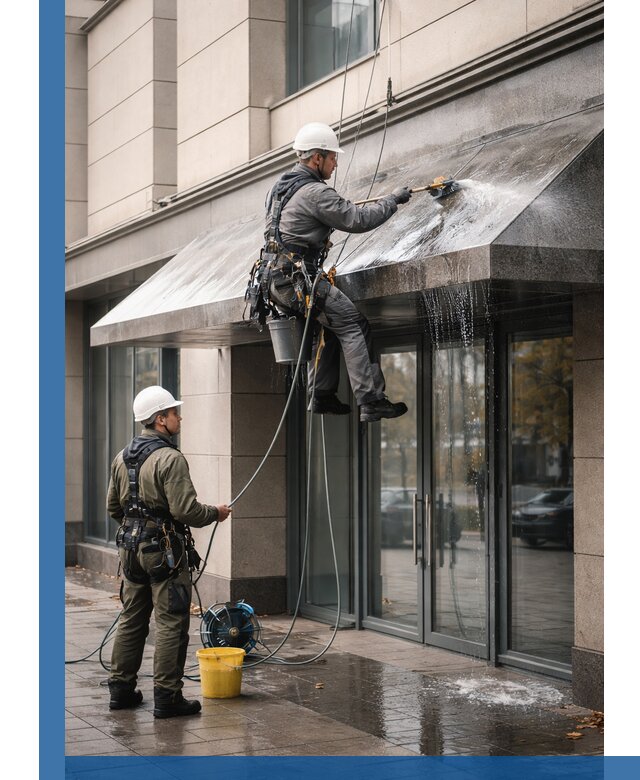 Профессиональная мойка козырьков и навесов в Назарове