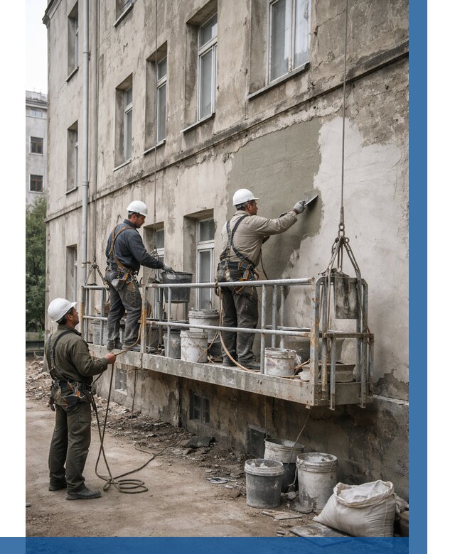 Капитальный ремонт фасада в Назарове от 4317 р. | ВЫСОТНИК-Нрв