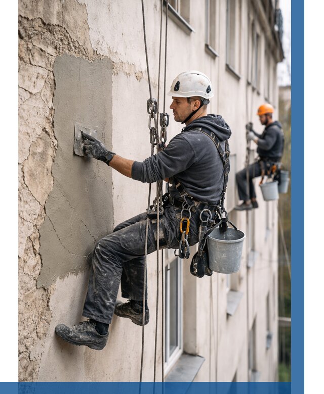 Восстановление штукатурки фасада в Назарове от 1233 р. | ВЫСОТНИК-Нрв