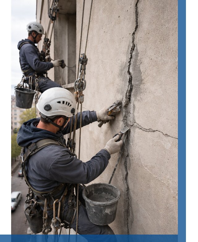 Заделка трещин на фасаде в Назарове от 925 р. | ВЫСОТНИК-Нрв