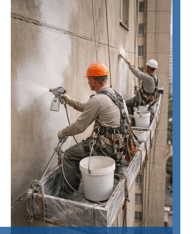 Грунтовка фасада на высоте в Назарове от 123 р. | ВЫСОТНИК-Нрв