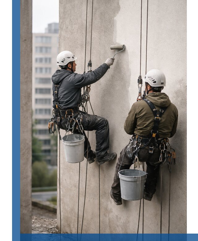 Покраска фасадов высотными альпинистами в Назарове с гарантией