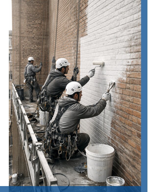 Покраска кирпичного фасада в Назарове от 360 р. | ВЫСОТНИК-Нрв