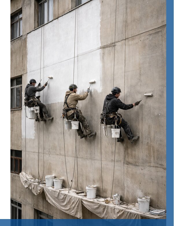 Покраска бетонного фасада в Назарове от 360 р за м2 | ВЫСОТНИК-Нрв