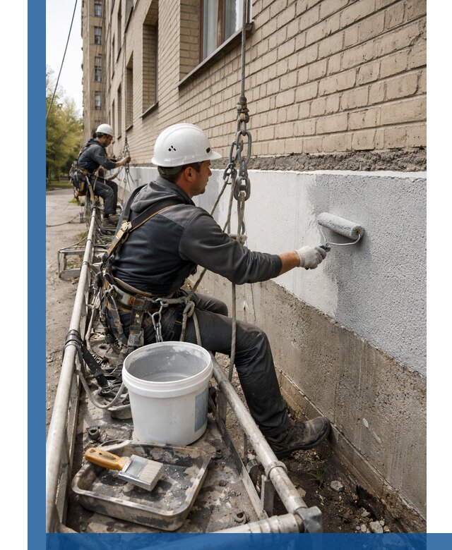 Окраска цоколя здания в Назарове профессионально и надежно