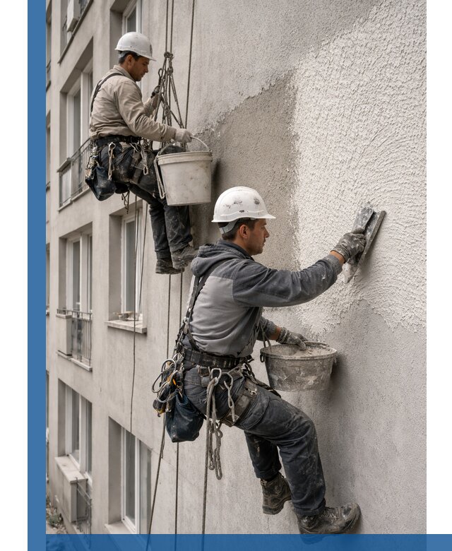 Нанесение декоративной штукатурки короед на фасад в Назарове