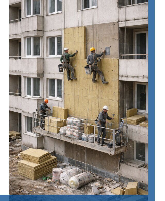 Утепление фасада минватой в Назарове от 1542 р. | ВЫСОТНИК-Нрв