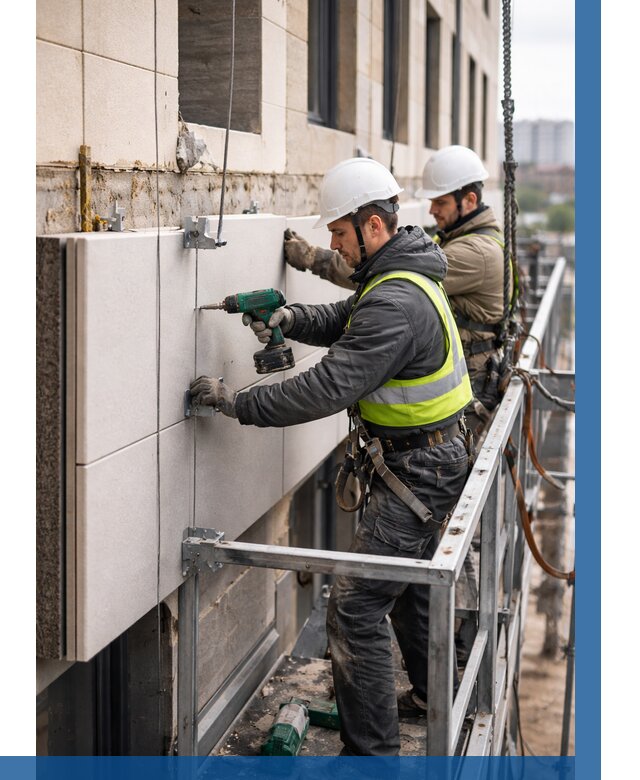 Монтаж фасадных термопанелей в Назарове от 1542 р. | ВЫСОТНИК-Нрв