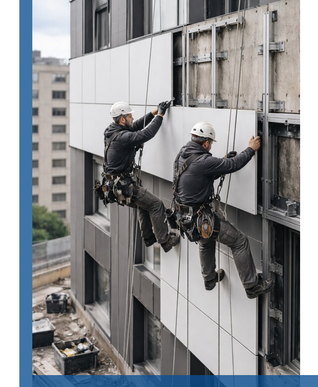 Монтаж композитных панелей фасада в Назарове под ключ