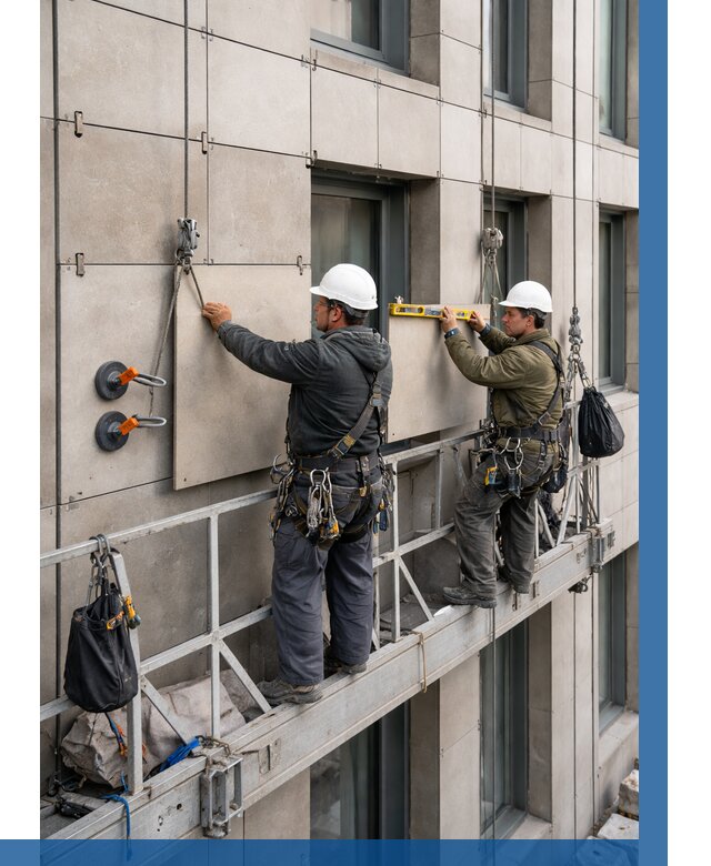 Монтаж керамогранита на фасад в Назарове от 2570 р. | ВЫСОТНИК-Нрв