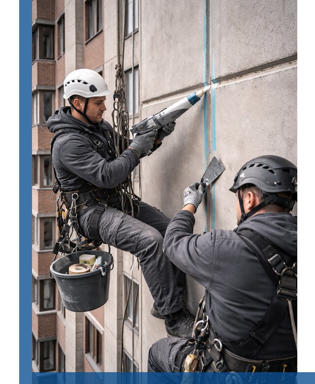Вторичная герметизация швов фасада и кровли в Назарове