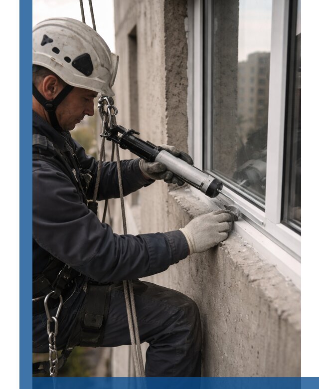 Герметизация оконных швов снаружи в Назарове профессионально