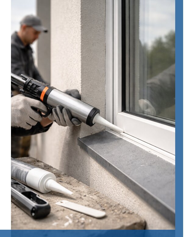 Герметизация монтажных швов окон в Назарове от 668 р. | ВЫСОТНИК-Нрв