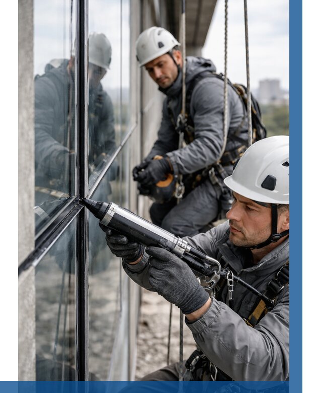 Герметизация витражных швов в Назарове от 668 р. | ВЫСОТНИК-Нрв