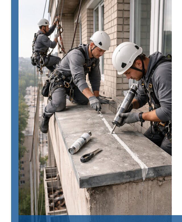 Герметизация балконного козырька в Назарове профессионально