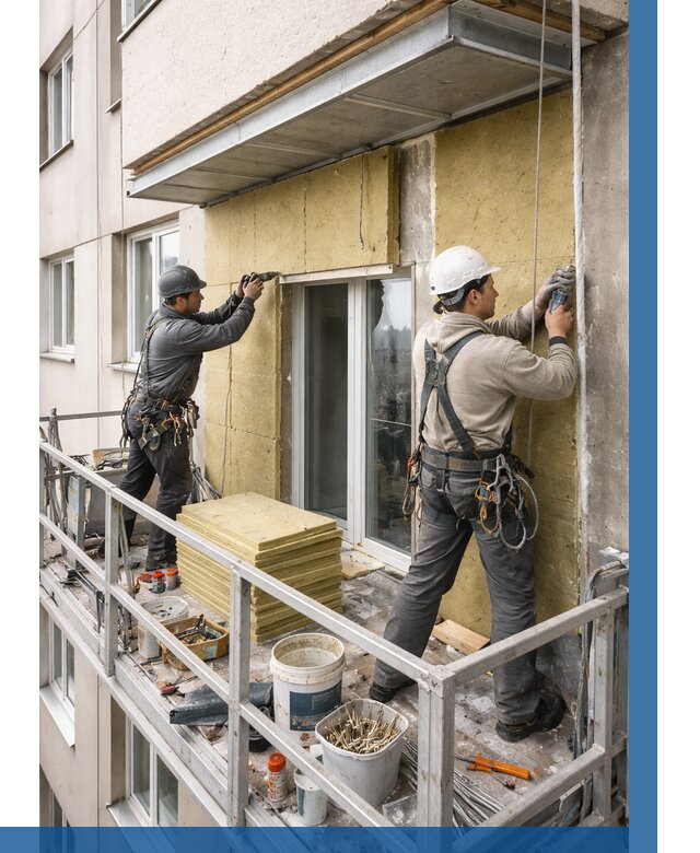 Утепление балкона снаружи в Назарове от 1644 р. под ключ ВЫСОТНИК-Нрв