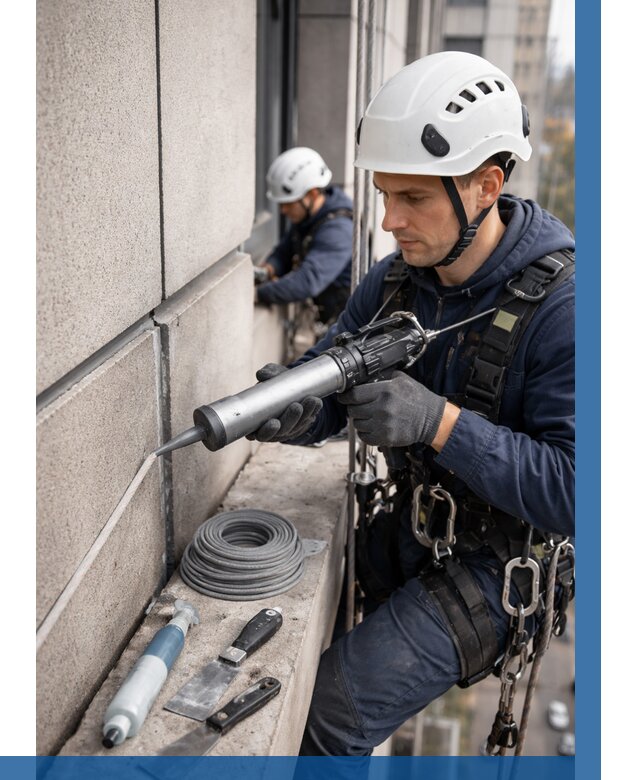 Герметизация деформационных швов фасада в Назарове от 719 | ВЫСОТНИК-Нрв