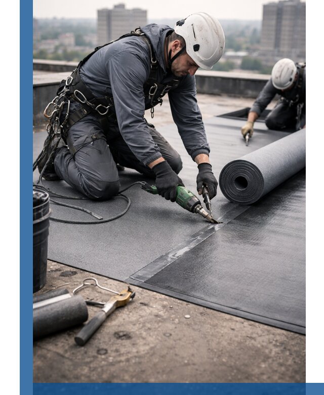 Ремонт мягкой кровли в Назарове с выездом промальпинистов