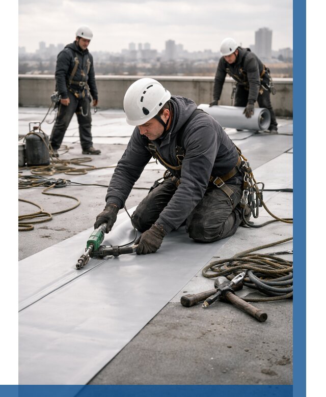 Ремонт мембранной кровли в Назарове от 1850 р./м2 | ВЫСОТНИК-Нрв