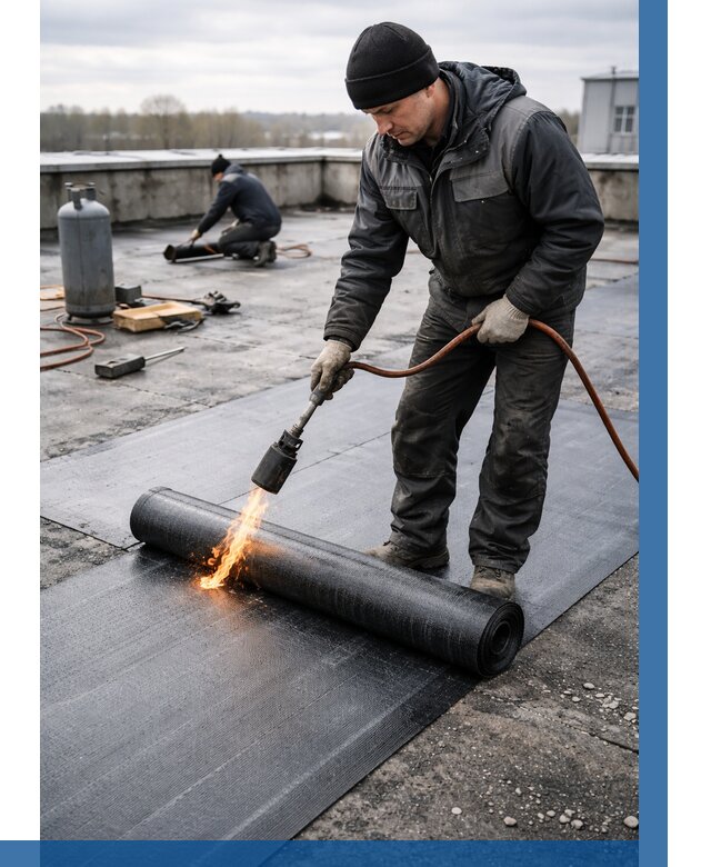 Ремонт наплавляемой кровли в Назарове от 719 р. | ВЫСОТНИК-Нрв