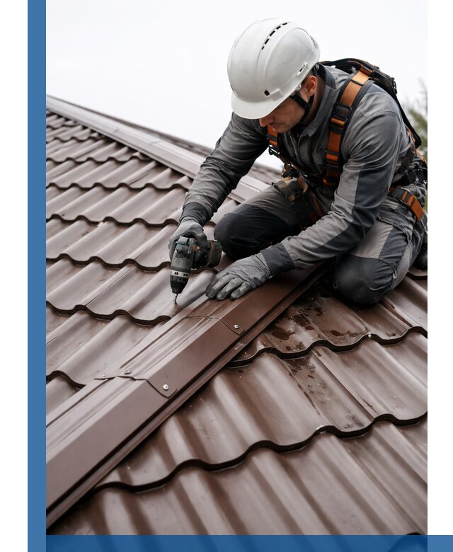 Ремонт металлочерепицы на крыше в Назарове профессионально