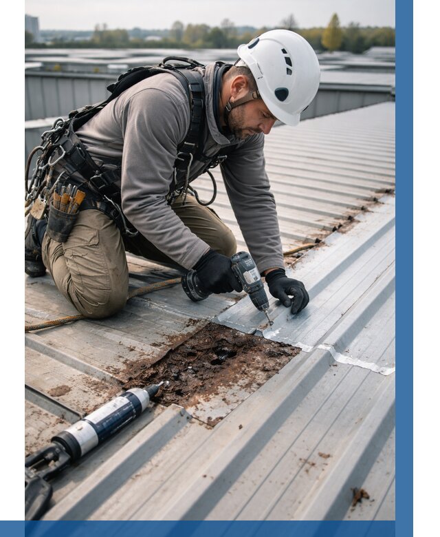 Ремонт профнастила на кровле в Назарове от 719 р. | ВЫСОТНИК-Нрв