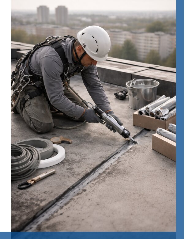 Герметизация швов кровли в Назарове от 463 р./м2 | ВЫСОТНИК-Нрв