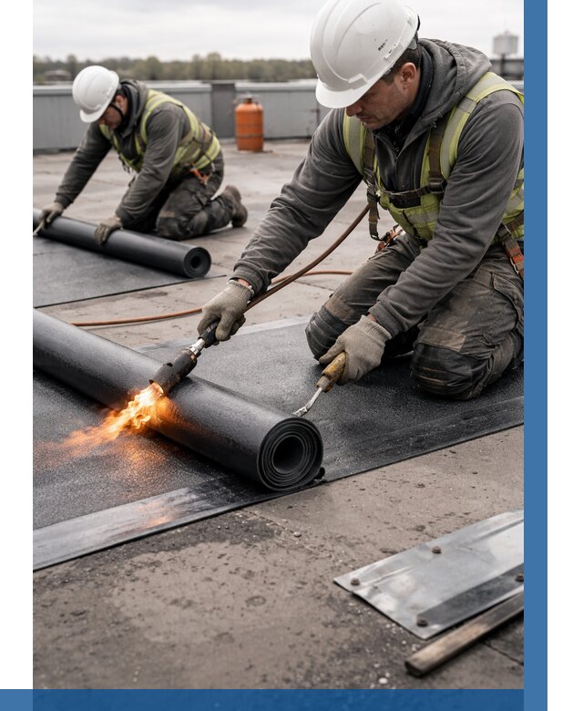 Монтаж наплавляемой кровли в Назарове от 874 р. — ВЫСОТНИК-Нрв