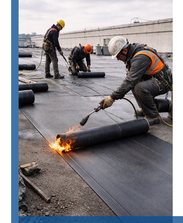 Монтаж наплавляемой кровли в Назарове профессионально