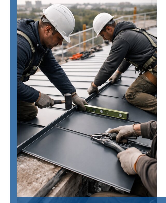 Монтаж фальцевой кровли в Назарове для промышленных зданий