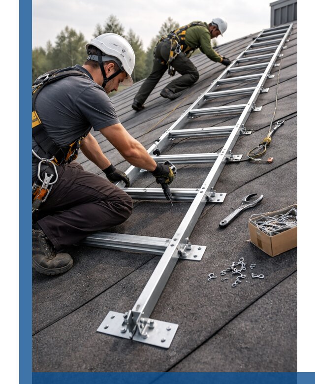 Профессиональный монтаж кровельной лестницы в Назарове под ключ