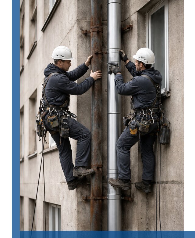 Замена водосточных труб в Назарове: монтаж и демонтаж под ключ