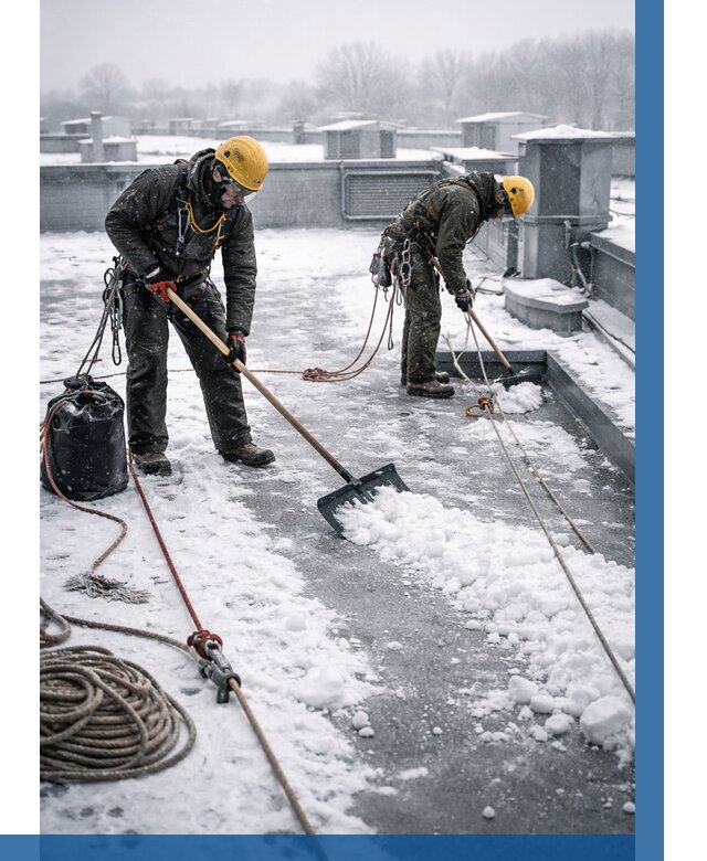 Очистка крыши от снега в Назарове от 7709 р. | ВЫСОТНИК-Нрв