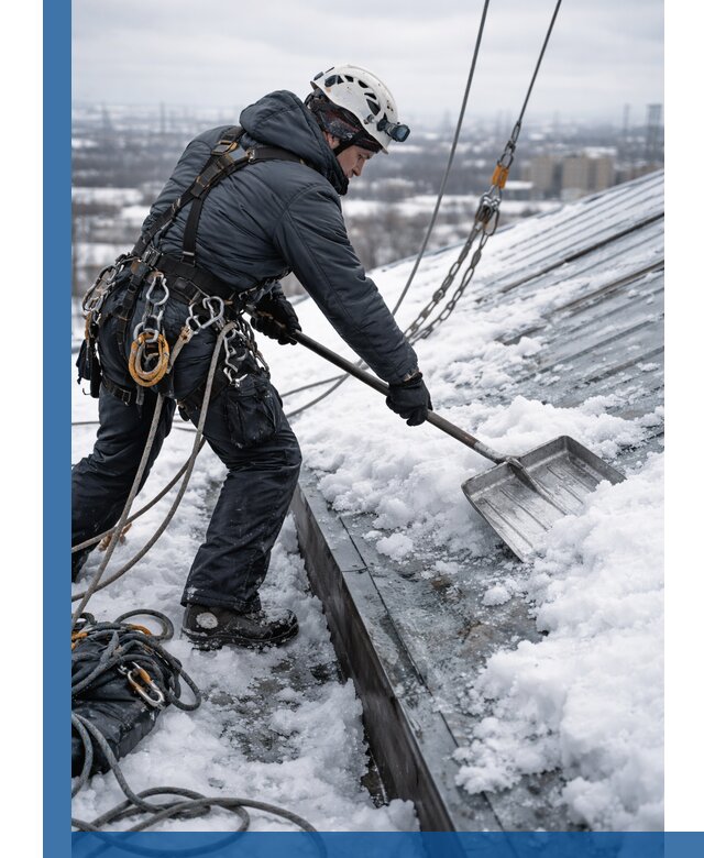 Профессиональная очистка кровли от снега и наледи в Назарове
