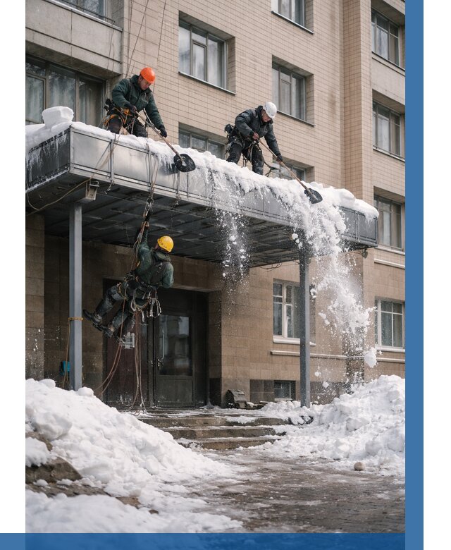 Очистка козырьков от снега в Назарове от 3597 р. | ВЫСОТНИК-Нрв