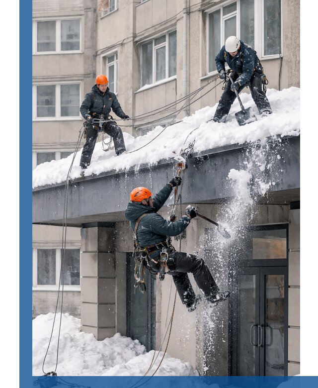 Безопасная очистка навесов от снега в Назарове круглогодично