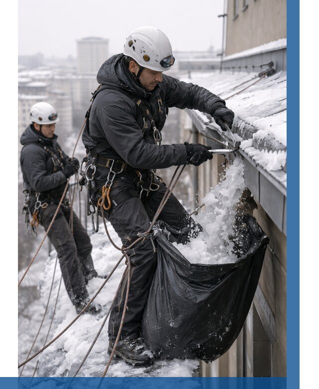 Аварийная очистка крыши в Назарове под ключ от 308 р. | ВЫСОТНИК-Нрв