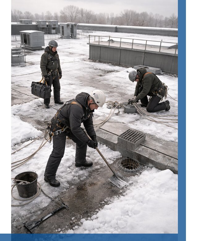 Абонентское обслуживание кровли зимой в Назарове от 8222 р. | ВЫСОТНИК-Нрв