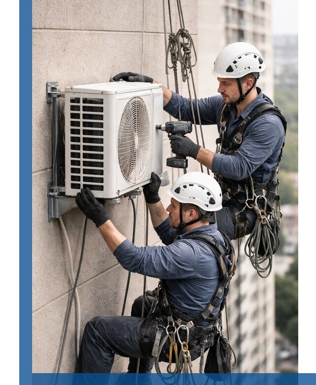 Монтаж внешнего блока кондиционера в Назарове установка и крепление