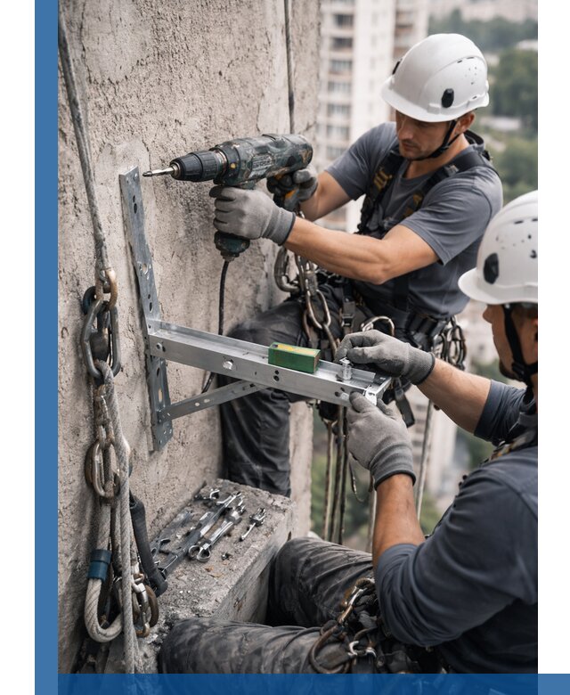 Установка кронштейнов кондиционера и крепежа в Назарове