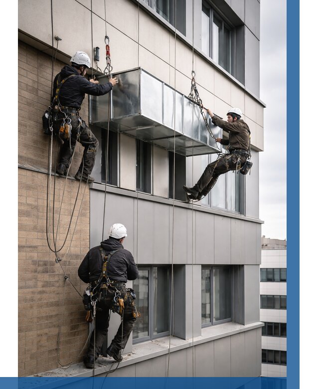 Монтаж воздуховодов на фасаде в Назарове от 1542 р. | ВЫСОТНИК-Нрв