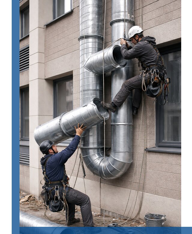 Монтаж фасадных воздуховодов в Назарове с герметизацией и крепежом