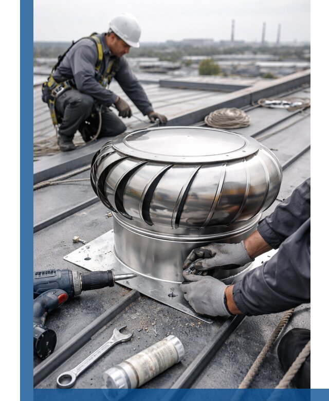 Установка дефлекторов на кровле в Назарове профессионально